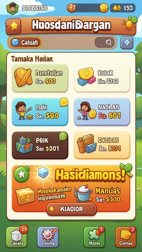 lakutoto - Screenshot hadiah yang bisa dimenangkan dalam permainan.