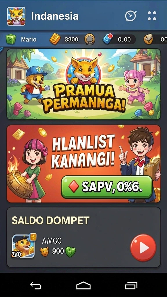 ocatoto - Screenshot menunjukkan leaderboard kompetisi antar pemain.
